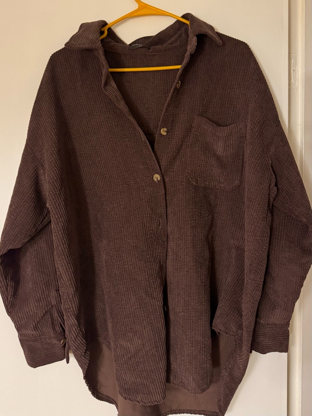 Brown Corduroy Oversized Button Up